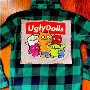 Ugly Dolls Flannel Shirt Hand Stitched One Of A Kind